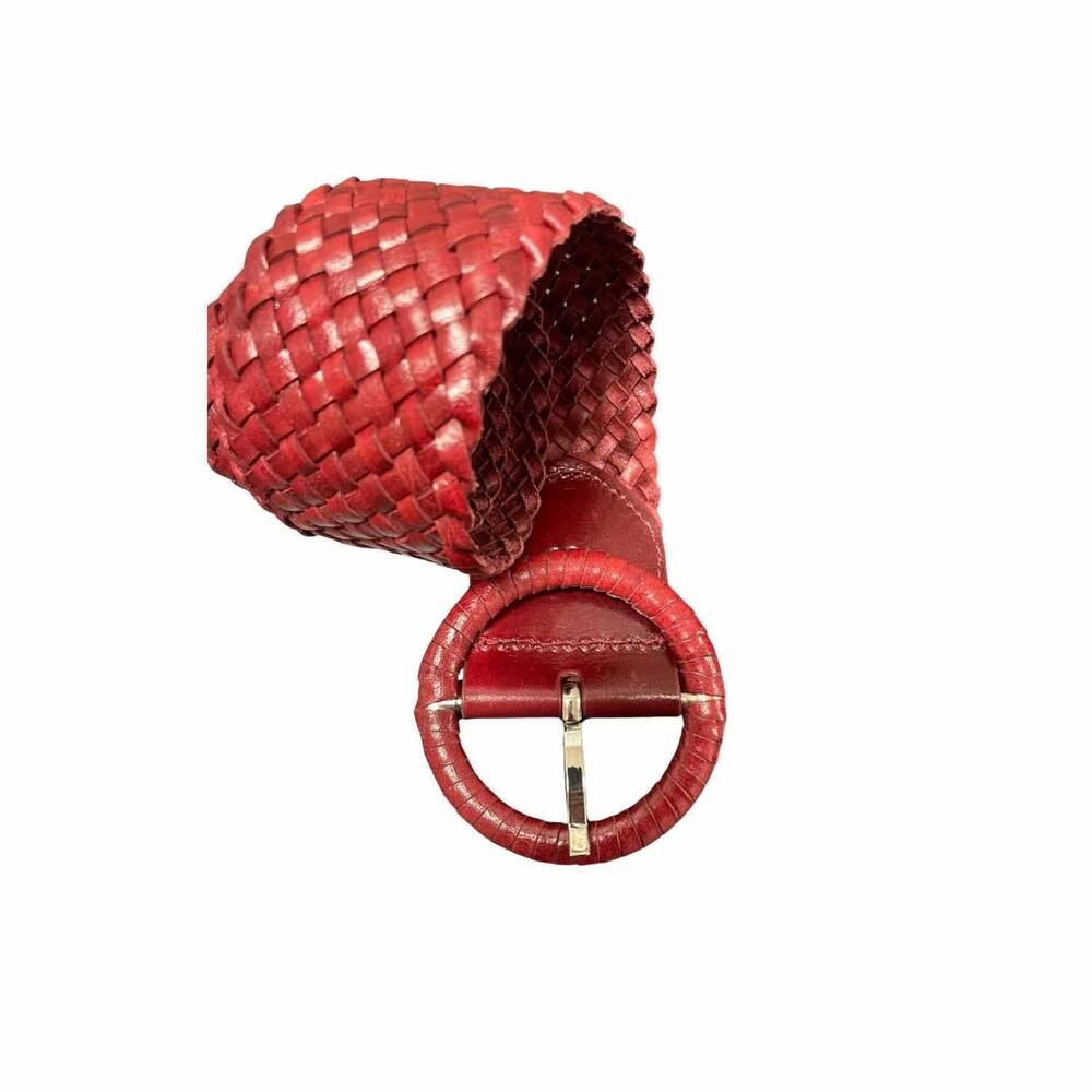 NEW DRAGON DIFFUSION women's wrapped leather circle buckle belt in bordo